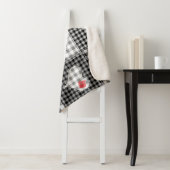 白黒パッチワークハートシームレス。 シェルパブランケット (インサイチュ)