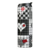 白黒パッチワークハートシームレス。 タンブラー (回転左)