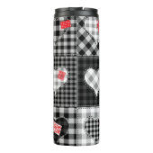 白黒パッチワークハートシームレス。 タンブラー (裏面)