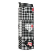 白黒パッチワークハートシームレス。 タンブラー (回転右)