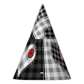 白黒パッチワークハートシームレス。 パーティーハット (左)