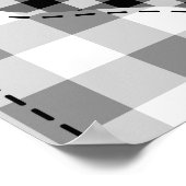 白黒パッチワークハートシームレス。 ポスター (角)