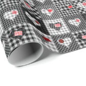 白黒パッチワークハートシームレス。 ラッピングペーパー (ロールコーナー)