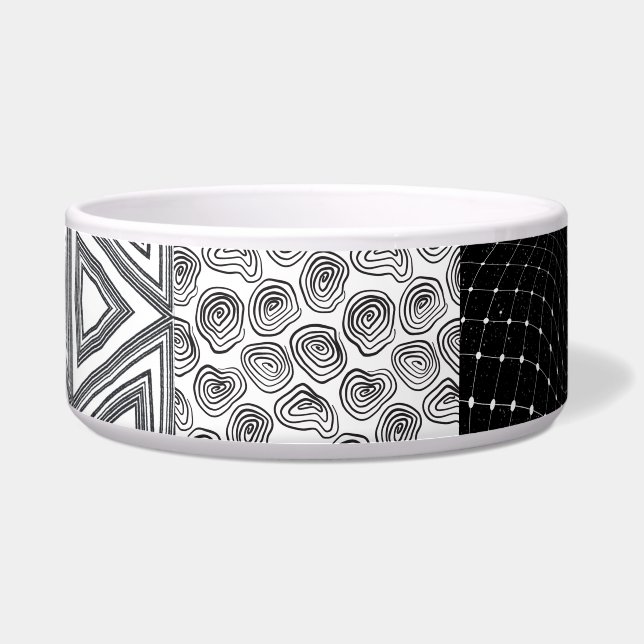白黒パッチワーク ボウル (正面)