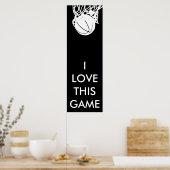 白黒パノラマバスケットボールポスター ポスター (キッチン)