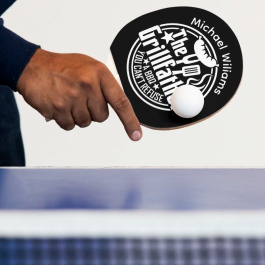 白黒パパパーソナライズされたBBQグリルファーザ 卓球ラケット (インサイチュ)