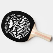 白黒パパパーソナライズされたBBQグリルファーザ 卓球ラケット (横)