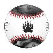 白黒パパベアの父の日のカスタム 野球ボール (裏面)