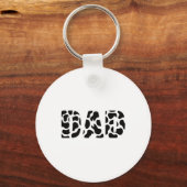 白黒パパ牛プリントカウボーイアニマルパターンFa キーホルダー (正面)