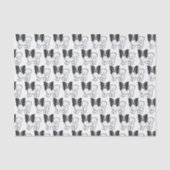 白黒パピヨンかわいい漫画の犬のパターン 薄葉紙 (正面)