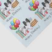 白黒パピヨンドッグカラフル誕生日 薄葉紙 (詳細)