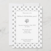 白黒パピヨン犬の誕生日パーティー 招待状 (裏面)