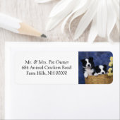 白黒パピー差出人住所メールのシール ラベル (インサイチュ)