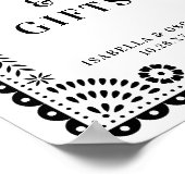 白黒パペルインスパイアピカド結婚のサイン ポスター (角)