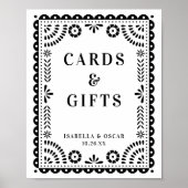 白黒パペルインスパイアピカド結婚のサイン ポスター (正面)