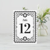 白黒パペルピカド結婚のテーブル番号 招待状 (スタンド正面)