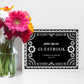 白黒パペル・ピカド結婚のゲストブックサイン ポスター