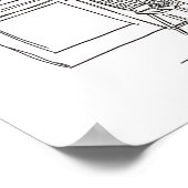 白黒パリカフェポスター ポスター (角)