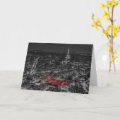 白黒パリシティナイトエッフェルタワーヨーロッパ カード (黄色い花)