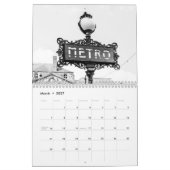 白黒パリジャンホームデコール カレンダー (3月 2027)