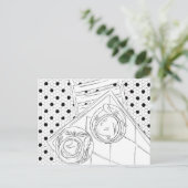 白黒パリビストロハガキ インビテーションポストカード (スタンド正面)