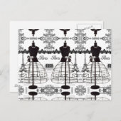 白黒パリファッションマネキン ポストカード (正面/裏面)