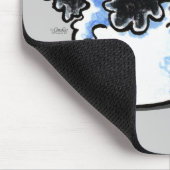 白黒パルティコッカースパニエル犬 マウスパッド (コーナー)