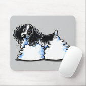 白黒パルティコッカースパニエル犬 マウスパッド (マウス)