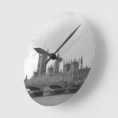 白黒パレスオブウェストミンスター ラウンド壁時計 (傾斜)