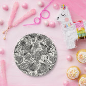 白黒パワリー ペーパープレート (パーティー)