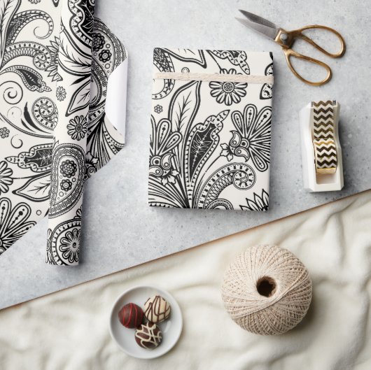 白黒パワリー ラッピングペーパー (クラフト)