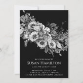 白黒パンジー葬儀記念のお知らせ 招待状 (正面)