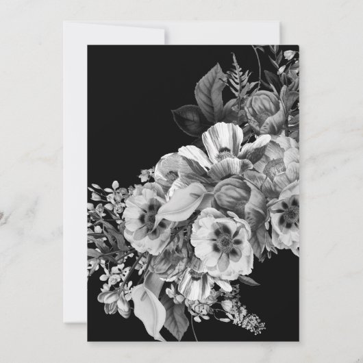 白黒パンジー葬儀記念のお知らせ 招待状 (裏面)