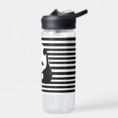 白黒パンダとストライプ ウォーターボトル (左面)