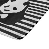 白黒パンダとストライプ カッティングボード (角)
