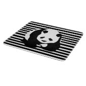 白黒パンダとストライプ カッティングボード (角)