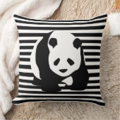 白黒パンダとストライプ クッション (ブランケット)