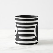 白黒パンダとストライプ マグカップ (中央)