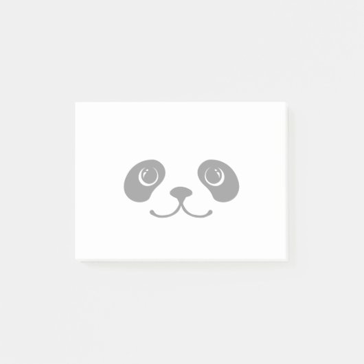 白黒パンダのかわいい動物の顔のデザイン ポストイット (正面)