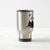 白黒パンダアートポップ・アートのタンブラー トラベルマグ (中央)