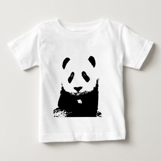 白黒パンダ ベビーTシャツ (正面)
