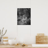 白黒パークベンチ16x20ポスタープリント ポスター (キッチン)