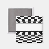 白黒パースペ市松模様にクティブ マグネット (正面/裏面)