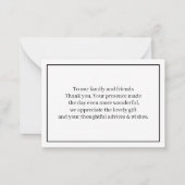 白黒パーソナライズされたお結婚礼 ノートカード (裏面)