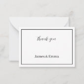 白黒パーソナライズされたお結婚礼 ノートカード (正面)