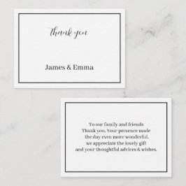 白黒パーソナライズされたお結婚礼 ノートカード