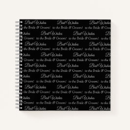 白黒パーソナライズされたで花嫁と花婿のウィッシュ ノートブック