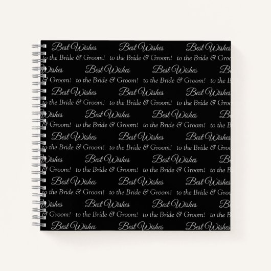 白黒パーソナライズされたで花嫁と花婿のウィッシュ ノートブック (正面)
