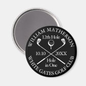 白黒パーソナライズされたのゴルフホール マグネット (正面/裏面)