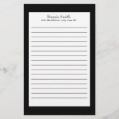 白黒パーソナライズされたの文房具 便箋 (正面)